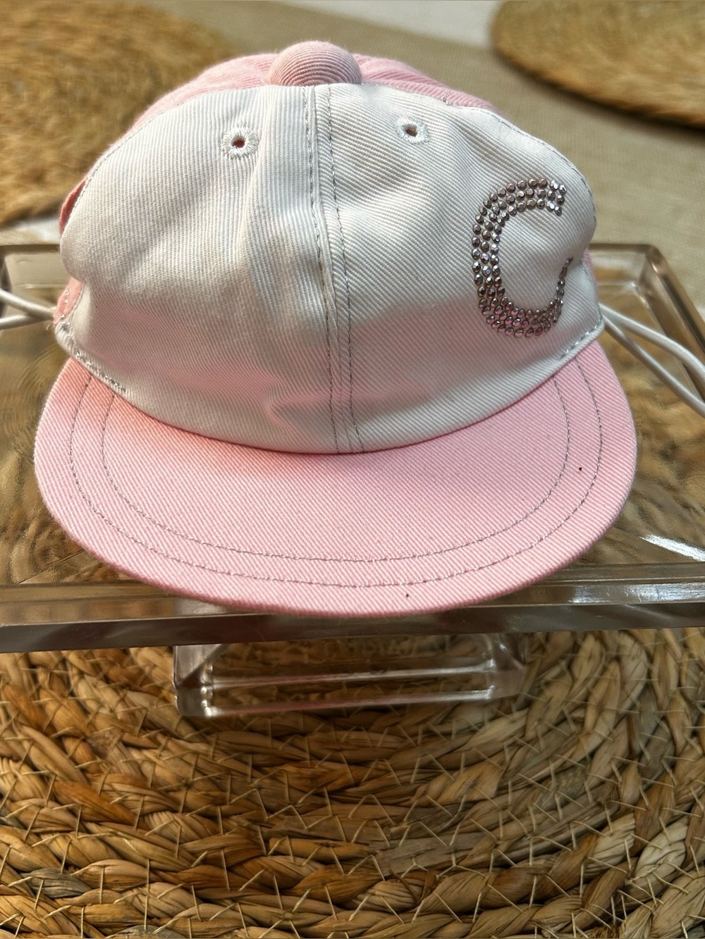 Build-A-Bear St Louis Cardinals Pink White Baseball Cap Hat RhinestoneC MLB BABW